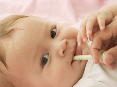 Baby being medicated