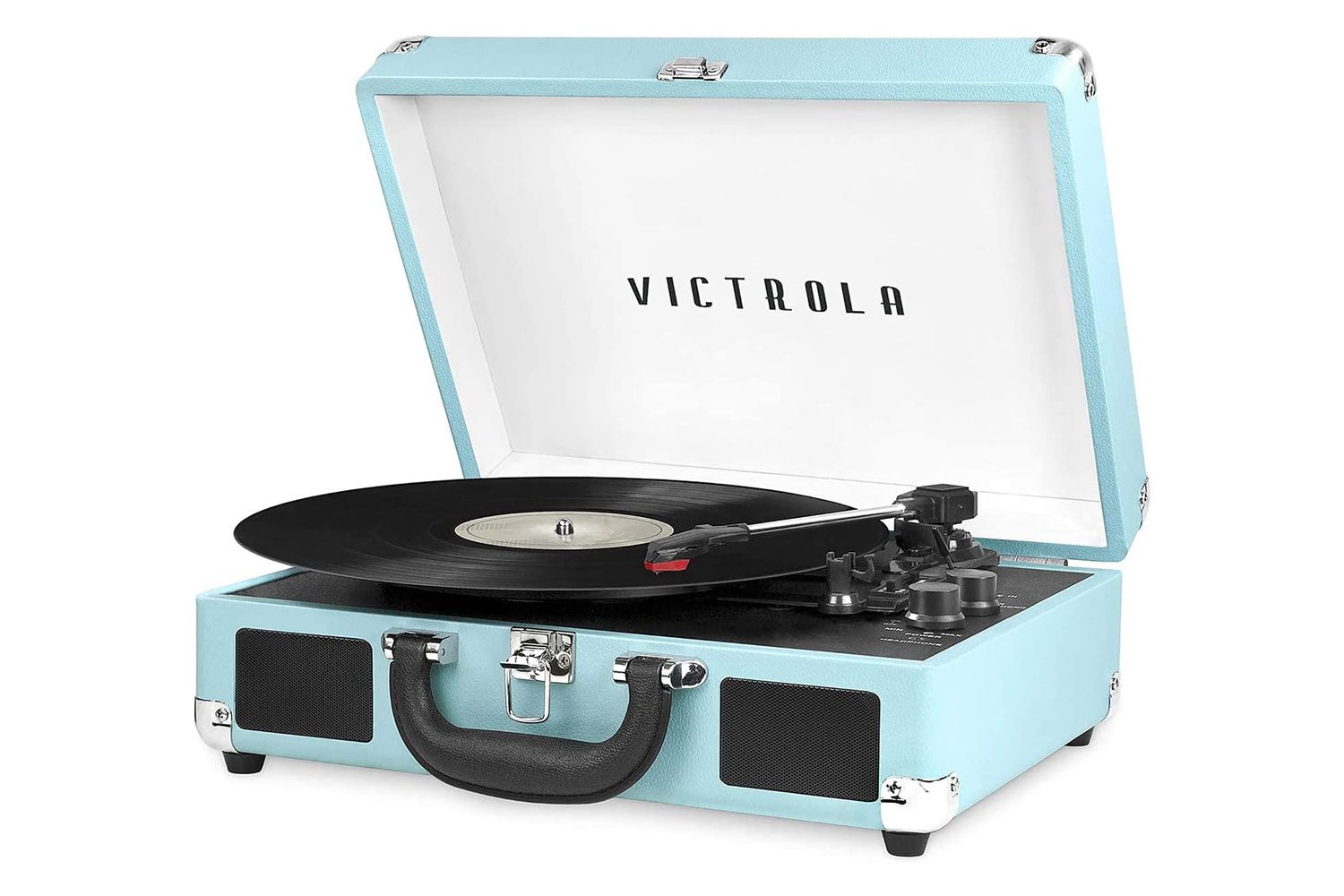 Victrola复古3速蓝牙便携式手提箱录音机内置扬声器