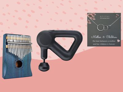 Collage of Valentine's Day gifts we recommend for moms on a pink background