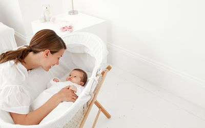 Mom and Baby with Bassinet