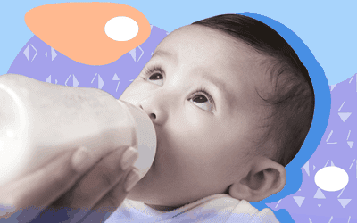 Baby drinking from bottle