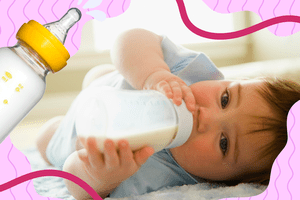 Baby drinking from bottle